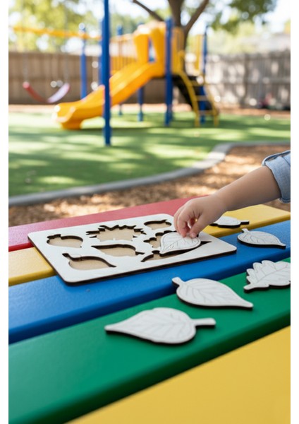 Ahşap Yaprak Puzzle | Montessori Eğitici Zeka Oyunu | Çocuk Gelişim Oyuncak 3+ Yaş 16X13 Ebatta