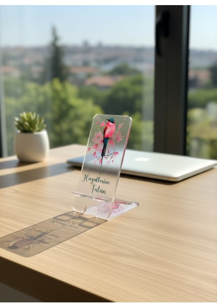 Pleksi Telefon Standı ve Telefon Tutucu Premium Hayallerine Tutun Epoksi Baskı Tasarım modelleri