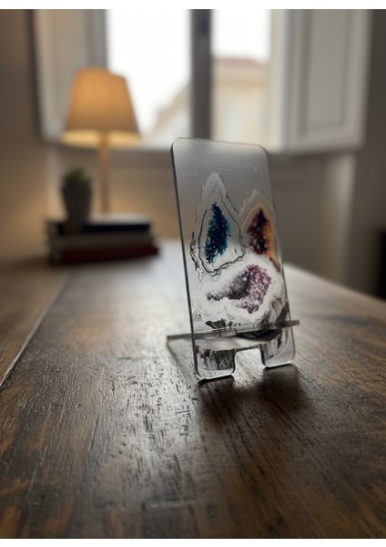 Pleksi Telefon Standı ve Telefon Tutucu Premium Kristal Epoksi Baskı Tasarım fiyatları