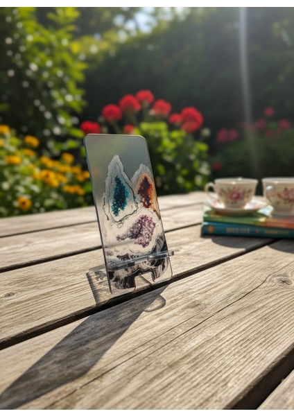 Pleksi Telefon Standı ve Telefon Tutucu Premium Kristal Epoksi Baskı Tasarım fırsatları