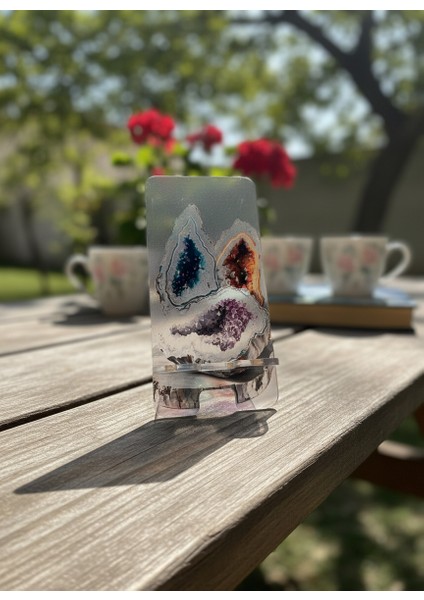 Pleksi Telefon Standı ve Telefon Tutucu Premium Kristal Epoksi Baskı Tasarım indirimleri