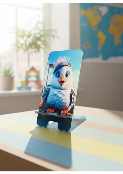 Pleksi Telefon Standı ve Telefon Tutucu Premium Sevimli Kuş Epoksi Baskı Tasarım fiyatları