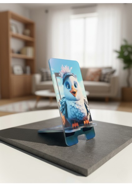 Pleksi Telefon Standı ve Telefon Tutucu Premium Sevimli Kuş Epoksi Baskı Tasarım indirimleri