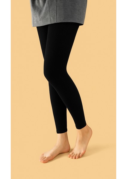 Kadın Şardonlu Tayt Siyah