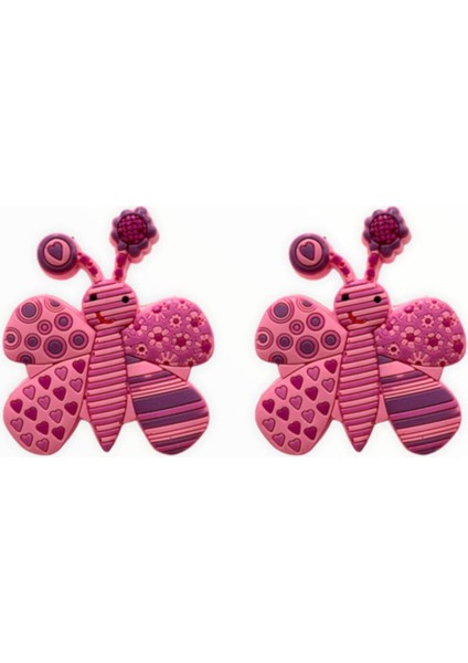 2'li Plastik Pembe Kelebek Çocuk Düğme Mobilya Kulp modelleri