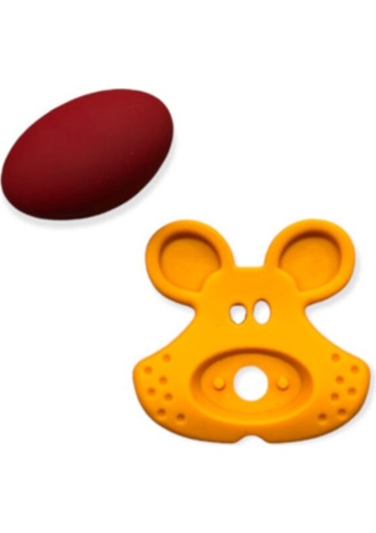 Çebi 2'li Turuncu Fare Çocuk Bebek Düğme Mobilya Kulp