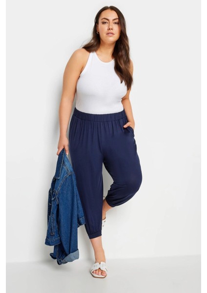 Büyük Beden Paçası ve Beli Lastik Detaylı Cepli Jogger Pantolon 144780