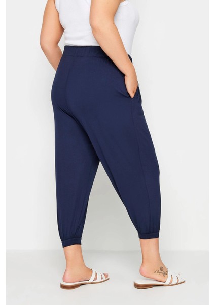 Büyük Beden Paçası ve Beli Lastik Detaylı Cepli Jogger Pantolon 144780