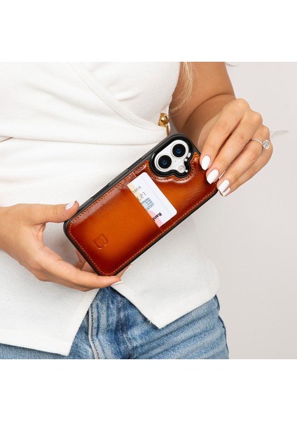 , Apple iPhone 17 Için, Hakiki Deri, El Yapımı Kartlıklı Kılıf, Iç Yüzeyi Kadife, Gölgeli Taba modelleri