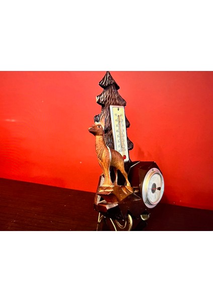 Fransız Ahşap Derece ve Barometre 24 cm Boyunda modelleri