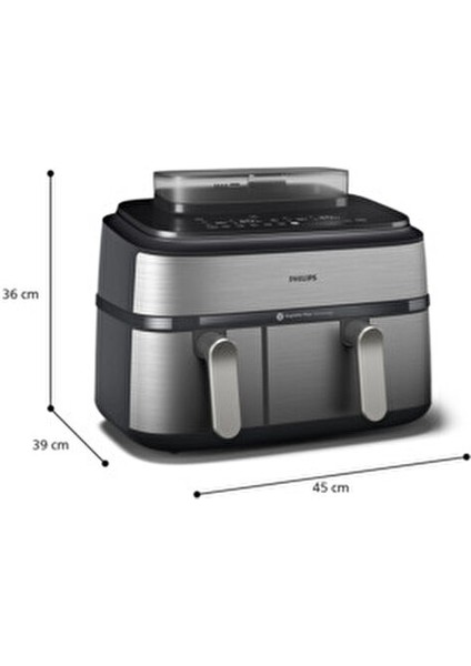 NA555/00 5000 Serisi Çift Hazneli Airfryer 9 Lt Fritöz