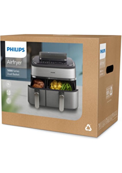 NA555/00 5000 Serisi Çift Hazneli Airfryer 9 Lt Fritöz