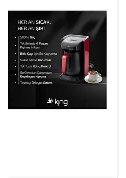 Kıng Mojjo K-601 Kırmızı Turk Kahve Mak.