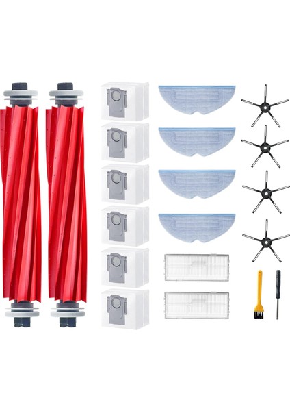 Roborock S7 Maxv Ultra/s7 Pro Ultra/s7 Max Ultra Robot Süpürge Ana Yan Fırça Hepa Filtre Paspas Bezi Parçaları (Yurt Dışından)