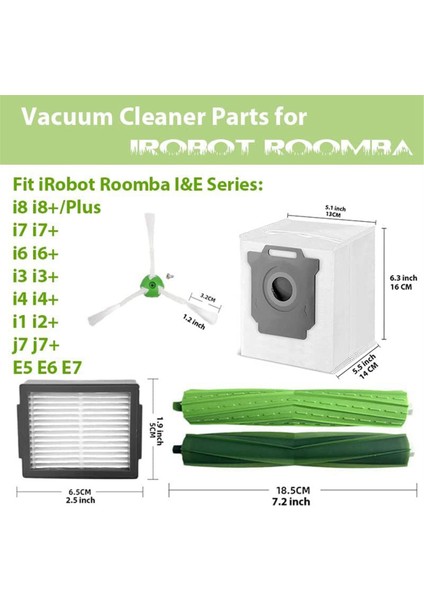Irobot Roomba I1- I7+ I8 I8+J7 /plus E5 E6 E7 I, E ve J Serisi Aksesuarları Için Elektrikli Süpürge Yedek Parçaları (Yurt Dışından) fiyatları