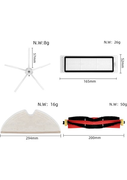Millet Taş Süpürgesi Aksesuarları Yan Fırça S5MAX/S6PURE/E5 Ana Fırça Kapağı Bez Filtre Çekirdeği Için Uygundur (Yurt Dışından) fiyatları