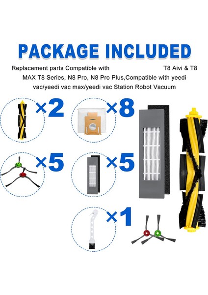 Ecovacs T8 T8AIVI T8MAX N8PRO Elektrikli Süpürge Aksesuarları Için Yedek Parçalar Ana Fırça Yan Fırça Hepa Filtresi (Yurt Dışından) indirimleri