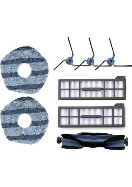 Eufy X10 Pro Omni Yedek Parça Aksesuarları Ana Yan Fırça Hepa Filtre Paspas Bezi Toz Torbaları (Yurt Dışından)