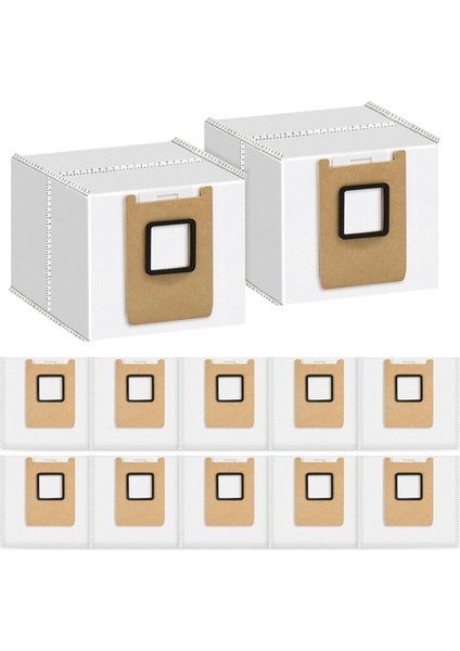 Eufy E28 OMNI/E25 Omni Robot Süpürge Için 12'li Toz Torbası, Büyük Kapasiteli Süpürge Torbaları (Yurt Dışından)