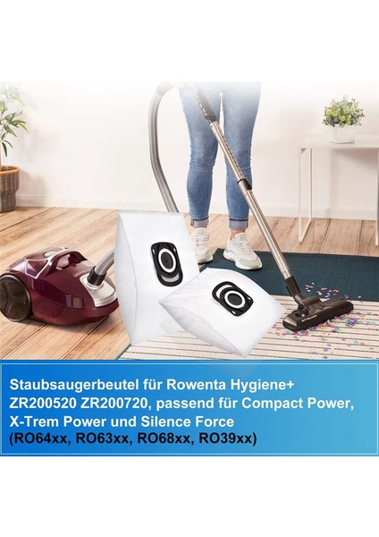 Rowenta Hygiene+ ZR200520 ZR200720 Için Elektrikli Süpürge Torbaları, Compact Power, X-Trem Power ve Silence Force Için Uygundur (Yurt Dışından) indirimleri
