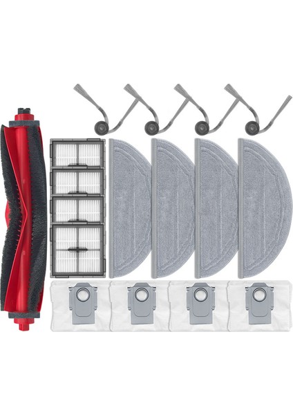 Roborock Q10 S5 / Q10 Vf / Q10V / S8 Pro / S8 Pro Plus Parça Aksesuarları Ana Yan Fırça Filtre Paspas Toz Torbası Seti (Yurt Dışından)