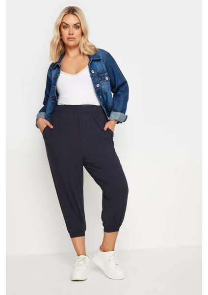 Büyük Beden Paçası ve Beli Lastik Detaylı Cepli Jogger Pantolon 303210