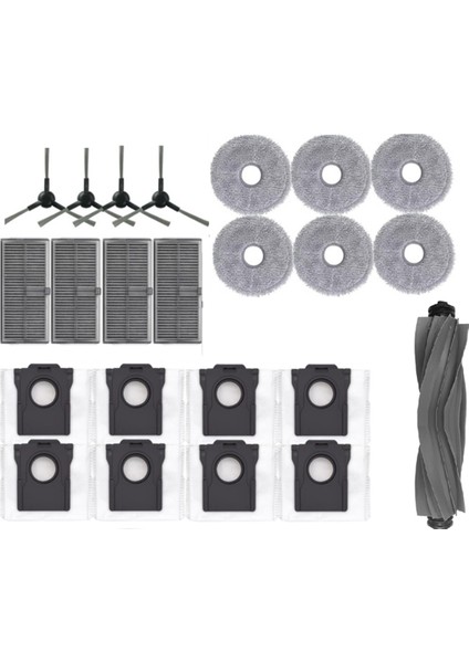 Dreame L10S Pro Ultra Heat Elektrikli Süpürge Yedek Parçaları Için 23 Adet Ana Yan Fırça Hepa Filtre Paspas Bezi Toz Torbası (Yurt Dışından)