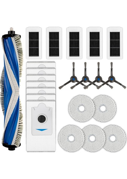 Ecovacs Deebot X5 Omni/x5 Pro Omni Elektrikli Süpürge Ana Yan Fırçalar Hepa Filtre Paspas Pedleri Toz Torbaları Aksesuar Seti (Yurt Dışından)