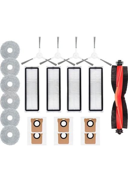 Xiaomi Robot Süpürge X20 Plus/ X20+/X10+ / X10 Plus Yedek Parça Aksesuarları Ana Yan Fırça Paspas Bezi Toz Torbası Filtresi (Yurt Dışından)