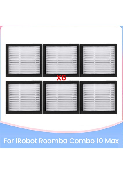 Irobot Roomba Combo 10 Max Yedek Parça Verimli Ev Temizlik Aksesuarları 6 Adet Filtre (Yurt Dışından)