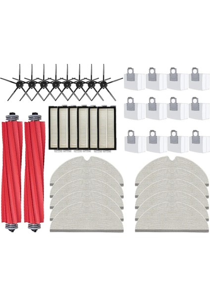 Roborock Q7 Max, Q7 Max+, Q7 Plus, T8 Robot Süpürge Yedek Parçaları Ana Yan Fırça Hepa Filtre Paspas Bezi Toz Torbası (Yurt Dışından)
