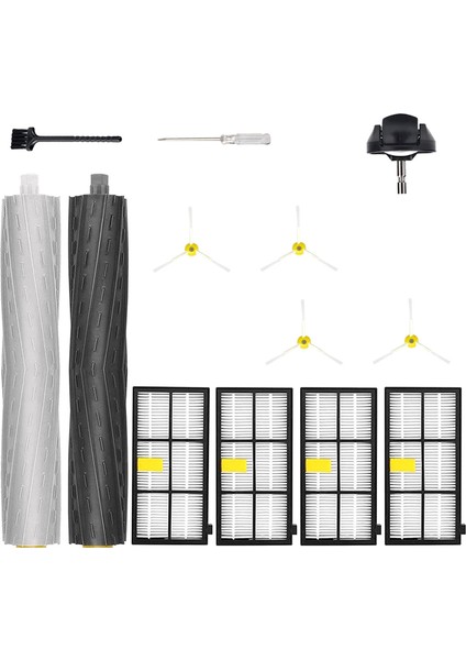 Irobot Roomba 860, 870, 880, 890, 891, 960, 980 Elektrikli Süpürge Aksesuarları Için 800-900 Serisi Yedek Parça Seti Filtre Fırçası (Yurt Dışından)
