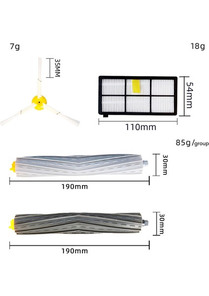 Irobot Roomba 860, 870, 880, 890, 891, 960, 980 Elektrikli Süpürge Aksesuarları Için 800-900 Serisi Yedek Parça Seti Filtre Fırçası (Yurt Dışından) fırsatları