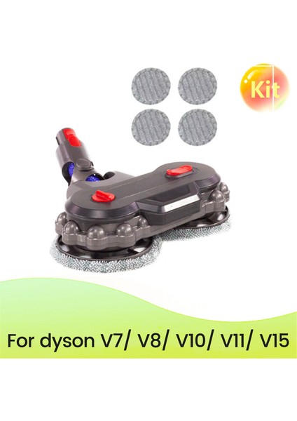 Dyson V7/ V8/ V10/ V11/ V15 Elektrikli Süpürge Başlıkları Için Yedek Elektrikli Zemin Paspas Başlığı Kuru ve Islak Paspas Başlığı (Yurt Dışından)