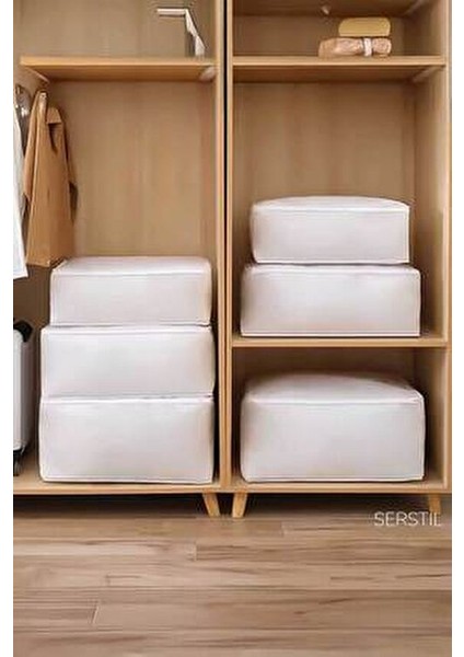 Yorgan Yastık Kıyafet Hurç Seti Beyaz Polipropilen Malzemeden Dayanıklı 3 Parça fırsatları