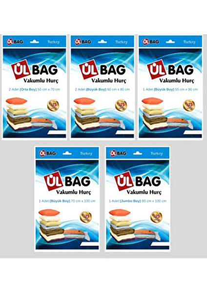 7'li Vakumlu Saklama Poşeti Seti