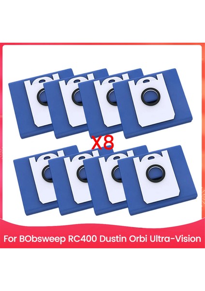 Bobsweep RC400 Dustin Orbi Ultra-Vision Robot Süpürge Yedek Aksesuarları Toz Torbası Için 8 Adet Vakumlu Toz Torbası (Yurt Dışından)