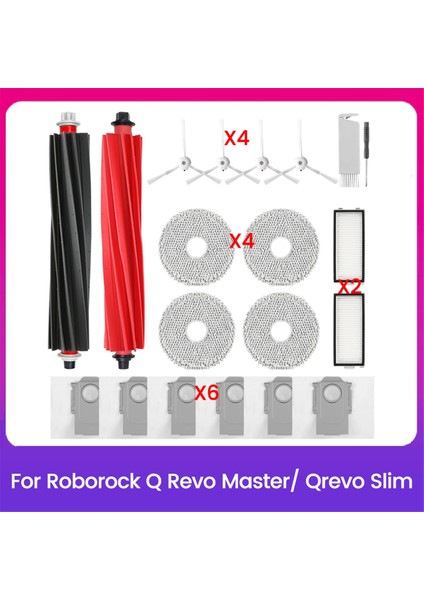 Roborock Q Revo Master, Qrevo Slim Robot Süpürge Ana Yan Fırça Paspas Bezi Hepa Filtre Toz Torbası Için Yedek Kit (Yurt Dışından)