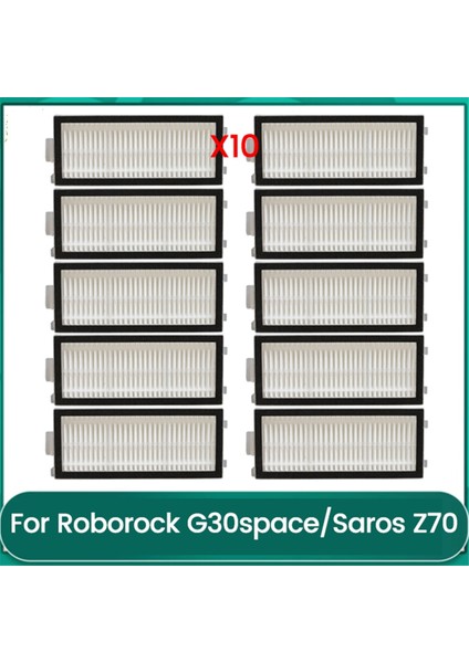 Roborock Saros Z70 / G30SPACE Elektrikli Süpürge Parçaları Için Hepa Filtreleri Yıkanabilir Filtre 10 Adet (Yurt Dışından)