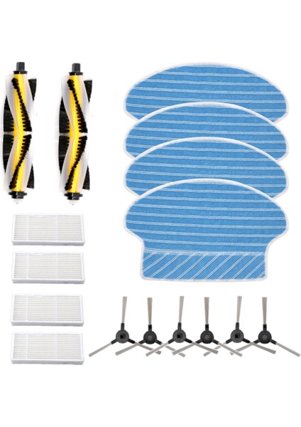 Proscenic 780T 790T Robotlu Süpürge Yedek Parçaları Için Yedek Ana Fırça Yan Fırça Paspas Bezi Hepa Filtre (Yurt Dışından)