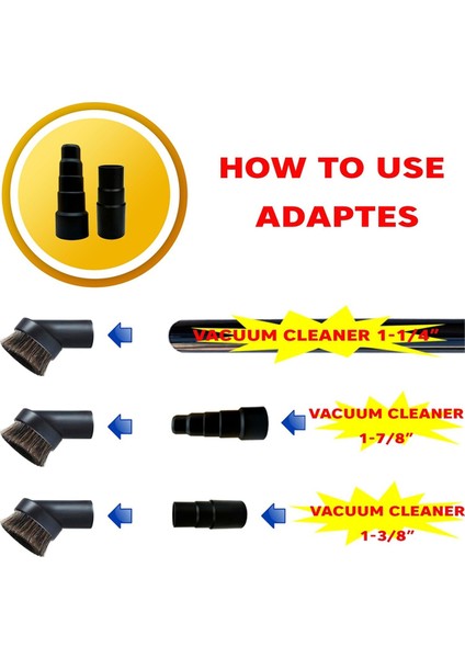 8'li Ev Tipi Elektrikli Süpürge Seti - 1-7/8 Inç, 1-3/8 Inç (35 Mm) ve 1-1/4 Inç (32 Mm) Ek Parçalar ve Aksesuarlara Uygun (Yurt Dışından) fiyatları