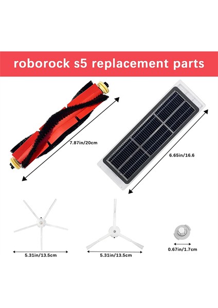 Xiaomi Roborock S4 S5 S6 S6 E4 E20 E25 E35 S50 Robot Süpürge Ana Yan Fırça Hepa Filtreleri Için Yedek Parçalar (Yurt Dışından) fiyatları
