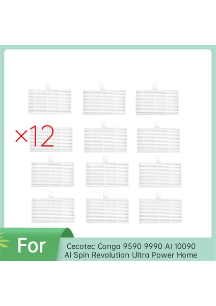 Cecotec Conga 9590 9990 Aı 10090 Aı Spin Revolution Ultra Güçlü Ev Süpürgesi Aksesuarları Için 12 Adet Filtre (Yurt Dışından)