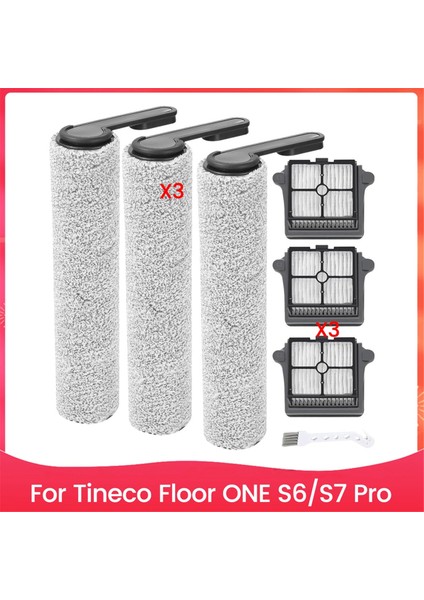 Tineco Floor One S6/s7 Pro Islak Kuru Elektrikli Süpürge Parçaları Için Hepa Filtreleri ve Yedek Parça Seti Fırça Silindirleri (Yurt Dışından)