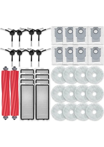 Roborock Qrevo S, Qrevo Pro, Qrevo Maxv Robot Süpürge Ana Yan Fırça Hepa Filtre Paspas Pedi Bez Toz Torbası Aksesuarları (Yurt Dışından)