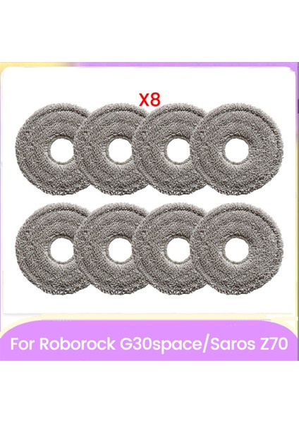 Roborock Saros Z70 / Roborock G30SPACE Elektrikli Süpürge Parçaları Için Yıkanabilir Paspas Pedleri Yedekleri 8 Adet (Yurt Dışından)