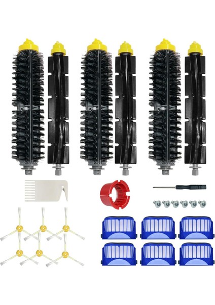 Irobot Roomba 600 Serisi, 614, 675, 692, 694 ve 500 Serisi 595, 585, 564 Fırça Filtre Seti Için Yedek Aksesuar Seti (Yurt Dışından)