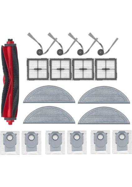 Roborock Q10 Vf / Q10 Vf+ Elektrikli Süpürge Aksesuarları Için 19 Adet Yedek Parça Ana Yan Fırça Filtresi Paspas Toz Torbası (Yurt Dışından)
