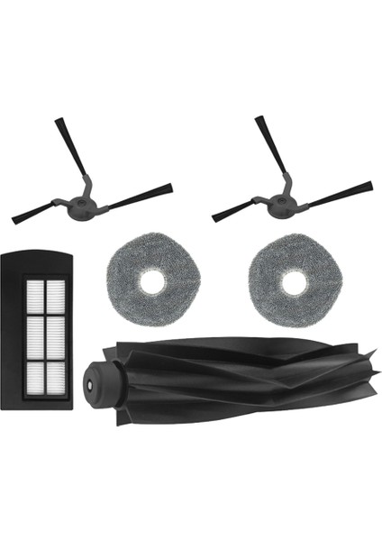 Eufy X9 Pro Robot Süpürge Için 6 Parça Yedek Parça Seti Silindir Fırça Yan Fırçalar Yıkanabilir Filtre Paspas Bezleri (Yurt Dışından)
