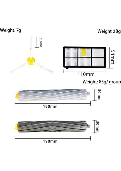 Irobot Süpürme Robotu 800 900 Serisi Aksesuarları 870/871/880/980/990 Yan Fırça Rulo Fırça Filtresi Için Uygundur (Yurt Dışından) fiyatları